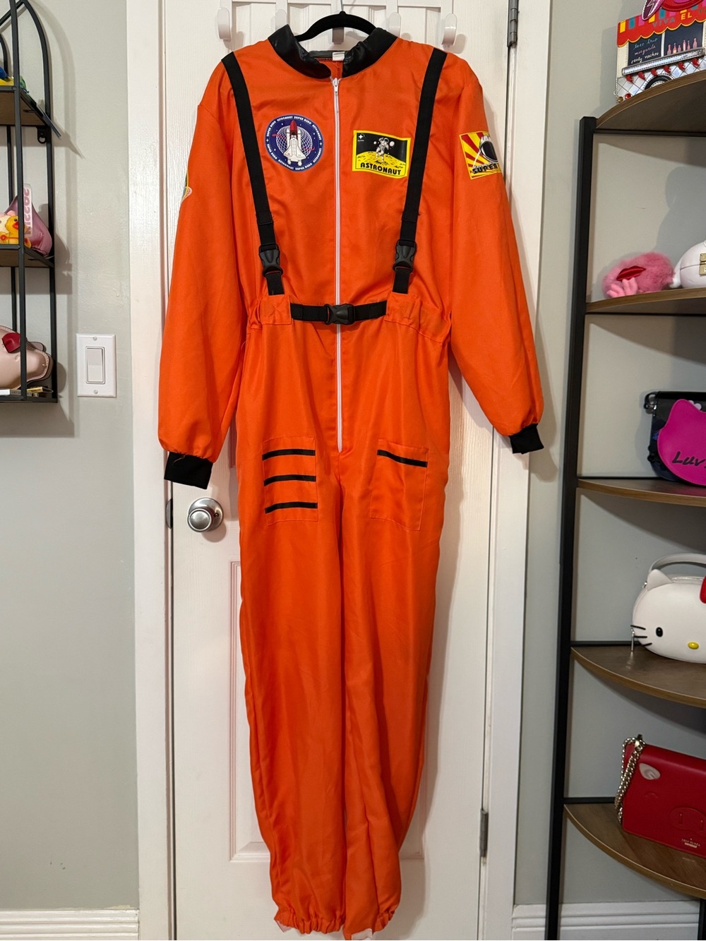Adult Astronaut Costume Orange Jumpsuit Unisex Size Medium NASA Space Suit